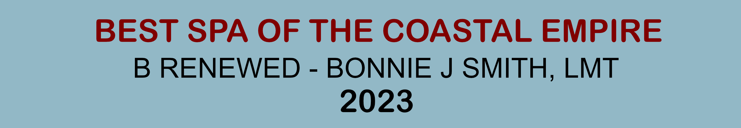 B Renewed by Bonnie J Smith, LMT Best Spa Coastal Empire 2023